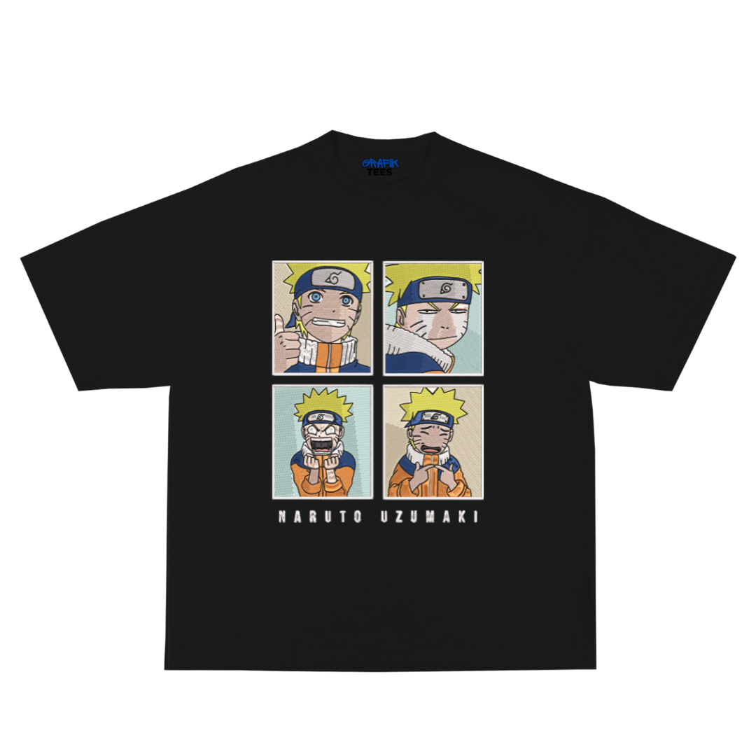 Moods of Naruto Embroidery Oversized Tee