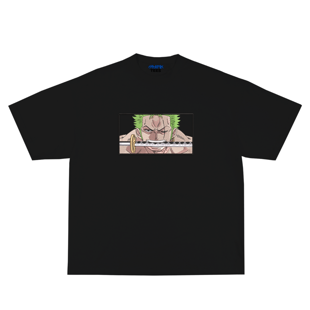 Zoro Embroidery + Printed Oversized Tee