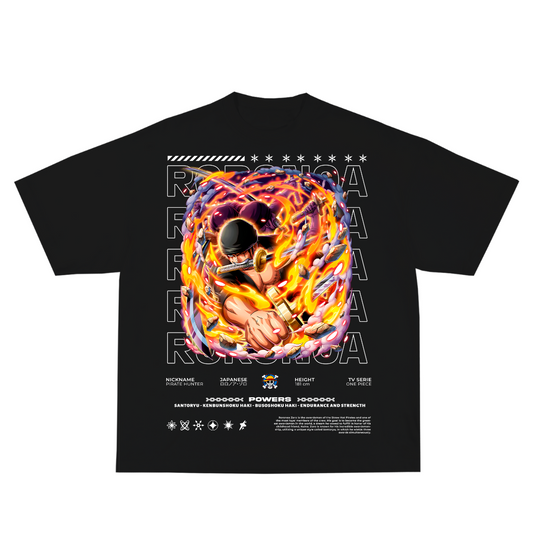 Zoro Embroidery + Printed Oversized Tee