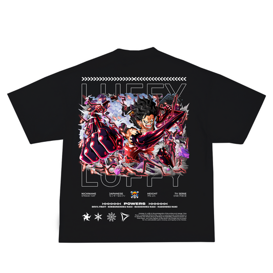 Luffy Embroidery + Printed Oversized Tee